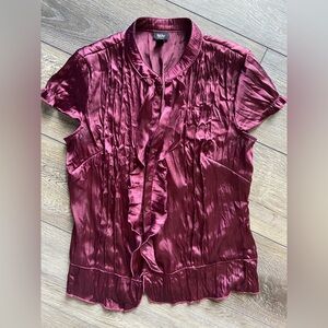 Mossimo Supply Co. Burgundy Satin Blouse